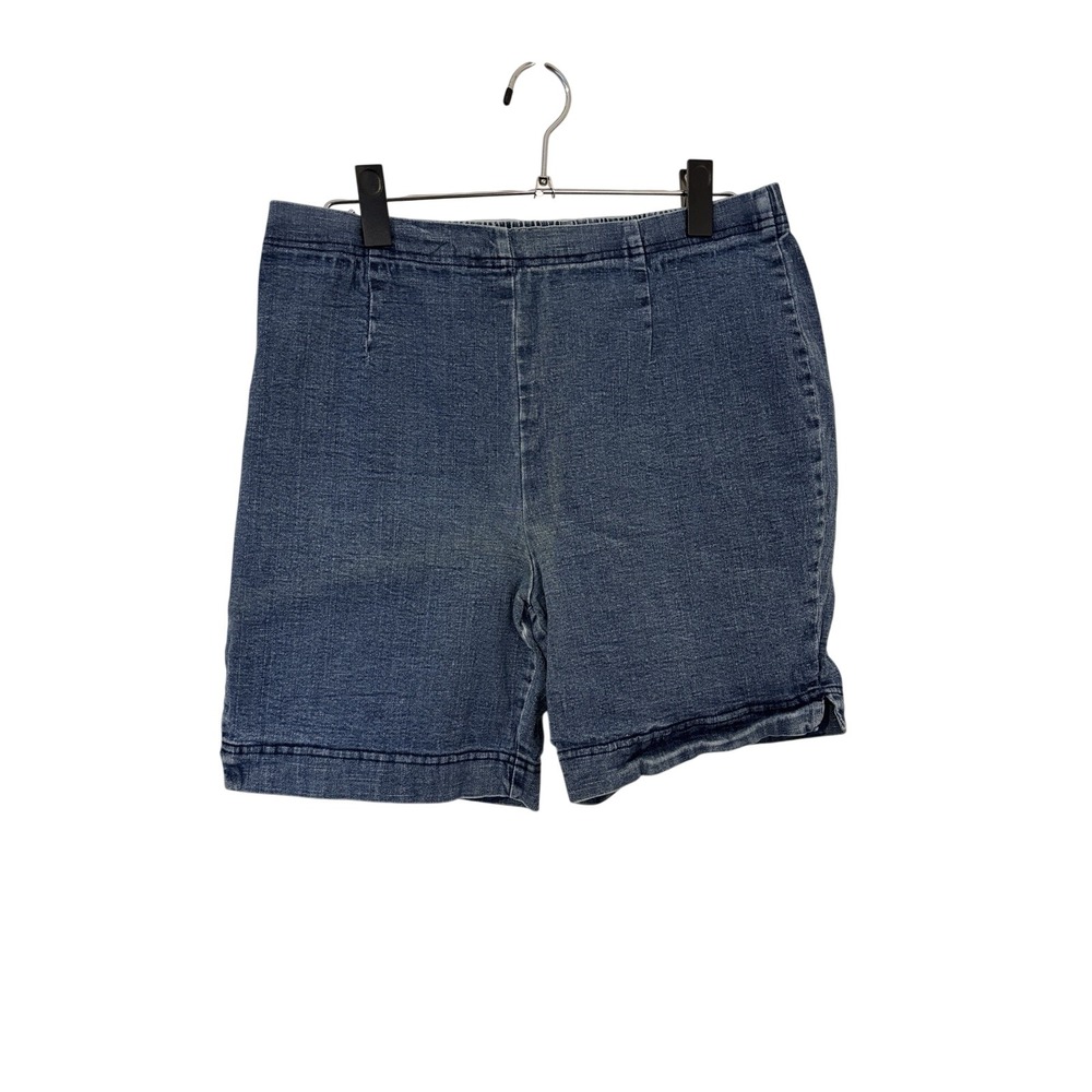 Vintage Faded Glory Blue Denim Stretch Shorts High Waist Pull On Womens‎ Large